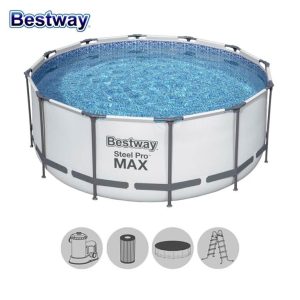 Сглобяем Басейн Bestway 56950 Steel Pro Max с филтърна помпа 427×107см