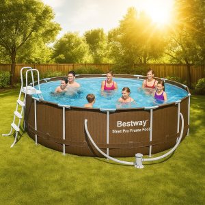 БАСЕЙН СГЛОБЯЕМ BESTWAY Steel ProMax 56709 С ПОМПА 366×100см